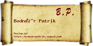 Bodnár Patrik névjegykártya