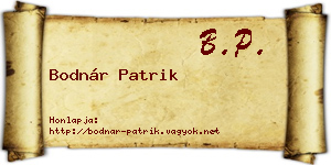 Bodnár Patrik névjegykártya