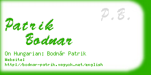 patrik bodnar business card