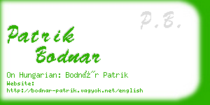 patrik bodnar business card